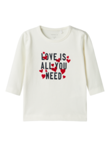 CAMISETA BLANCA CORAZONES M/L