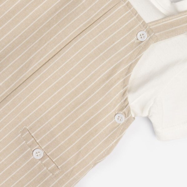 PETO CON CAMISETA RAYAS BEIG - Imagen 2