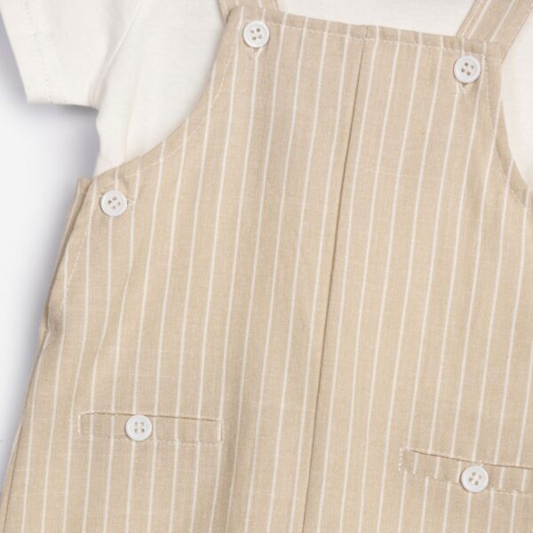PETO CON CAMISETA RAYAS BEIG - Imagen 3