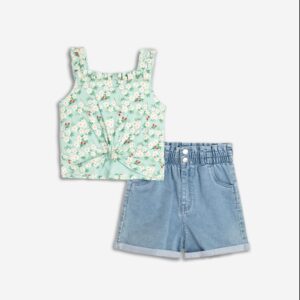 CONJUNTO VAQUERO/ TOP FLORES